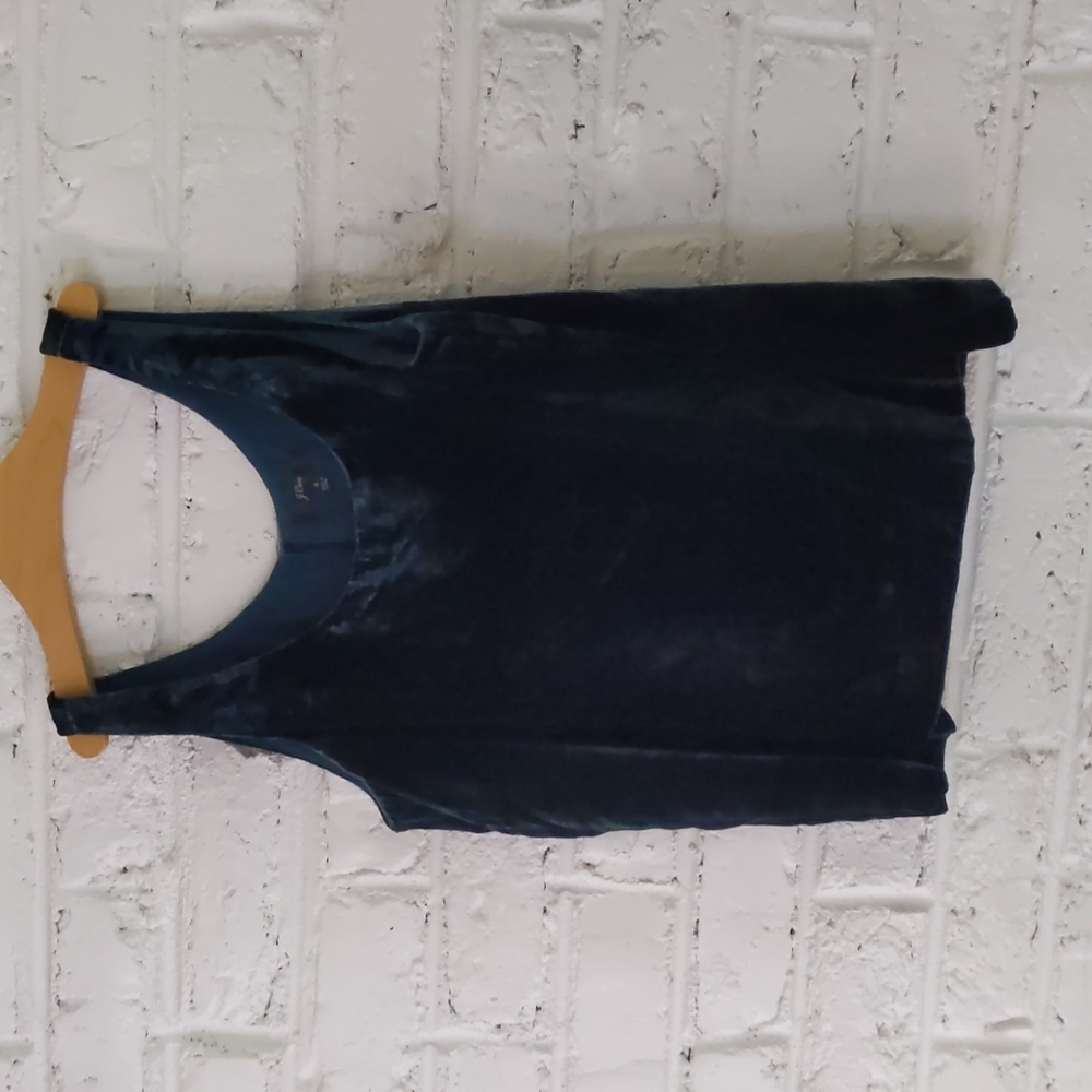 J. CREW Velvet Scoop Neck Dark Green tank